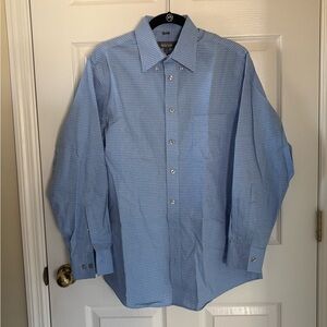 Kenneth Cole Light Blue Checkered Dress Shirt